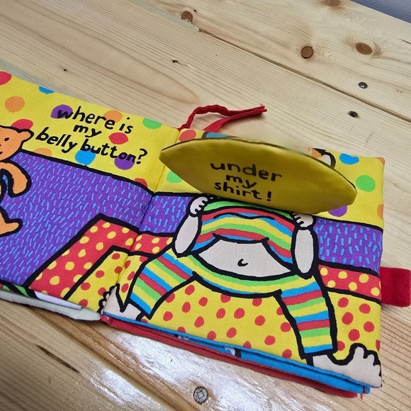 Jellycat Crinkle Book Where‎ Is My Belly Button Soft Baby Sensory Anne Wilkinson - Picture 4 of 7
